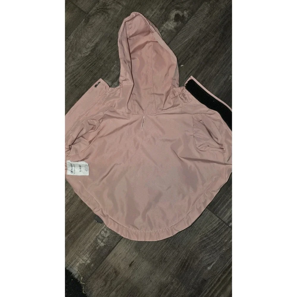 Champion Pink and Gray Water Resistant Raincoat Pet stadium Jacket Dog's Size XS